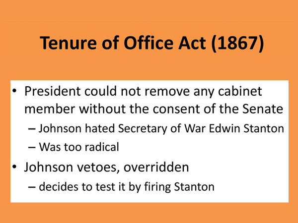 tenure of office act stanton